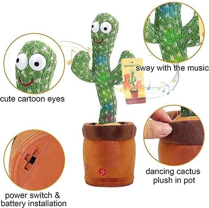 LED Musical Dancing & Mimicry Cactus Toy for Happy Kids