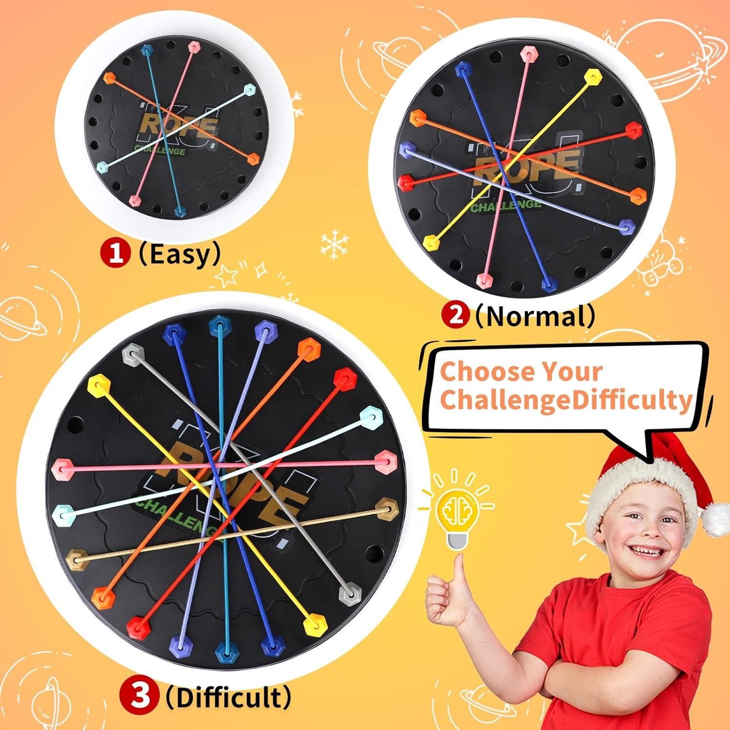 Rope Sorting Puzzle, Brainy Teaser Rope Strategy Board Game Logic Knots Untangling Table Toy for kids and Adult