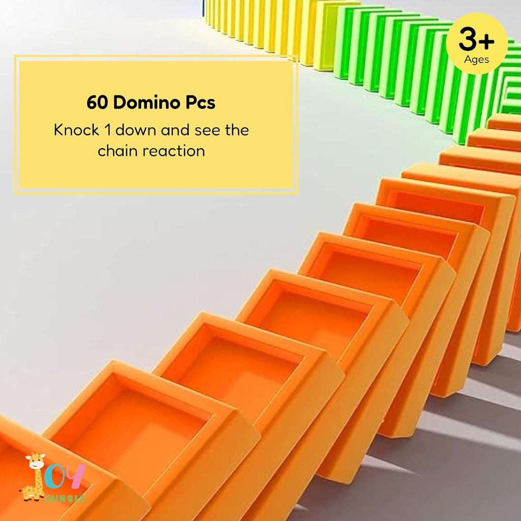 Train Domino Set for Kids – BPA-Free Plastic Toy Train with Sound Effects