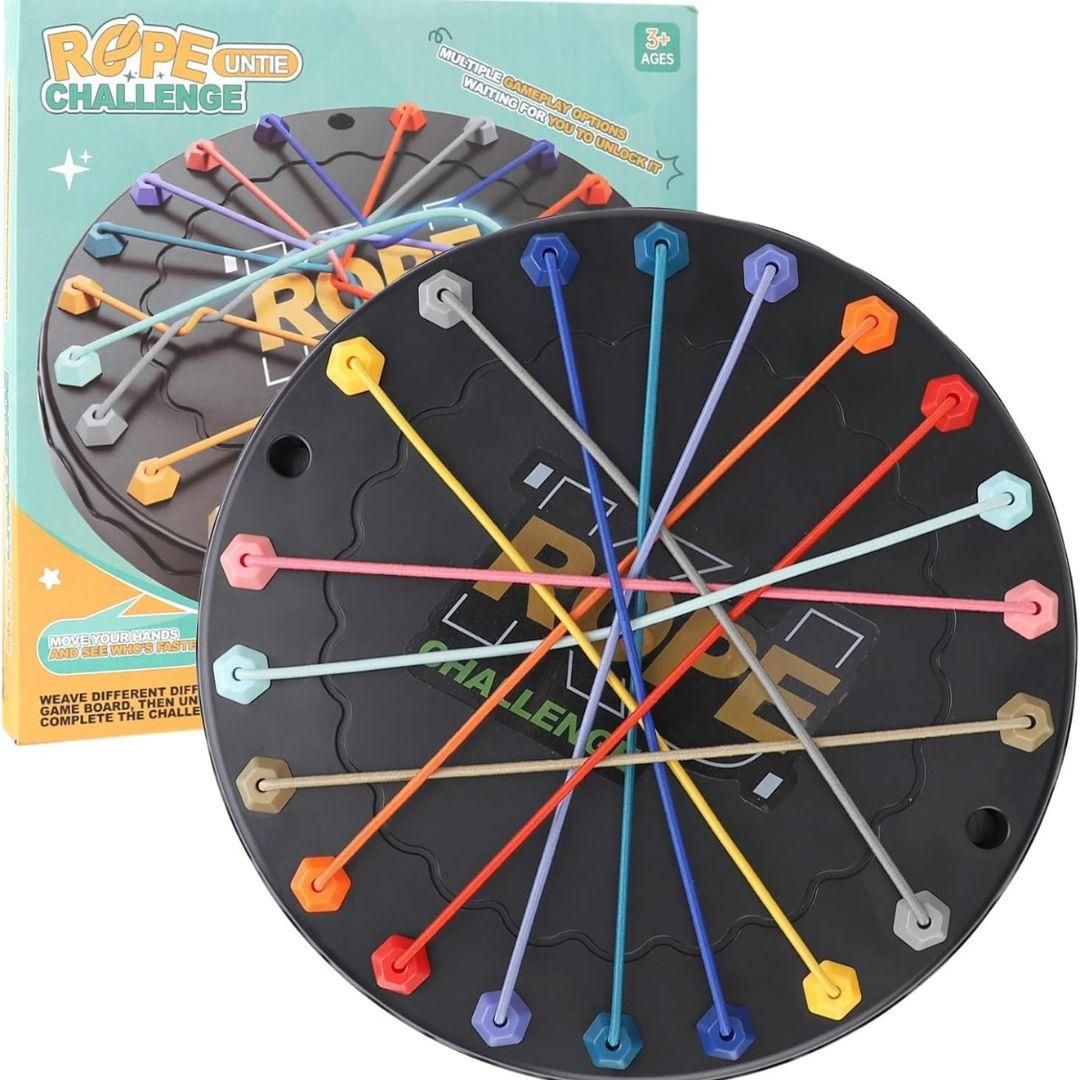 Rope Sorting Puzzle, Brainy Teaser Rope Strategy Board Game Logic Knots Untangling Table Toy for kids and Adult
