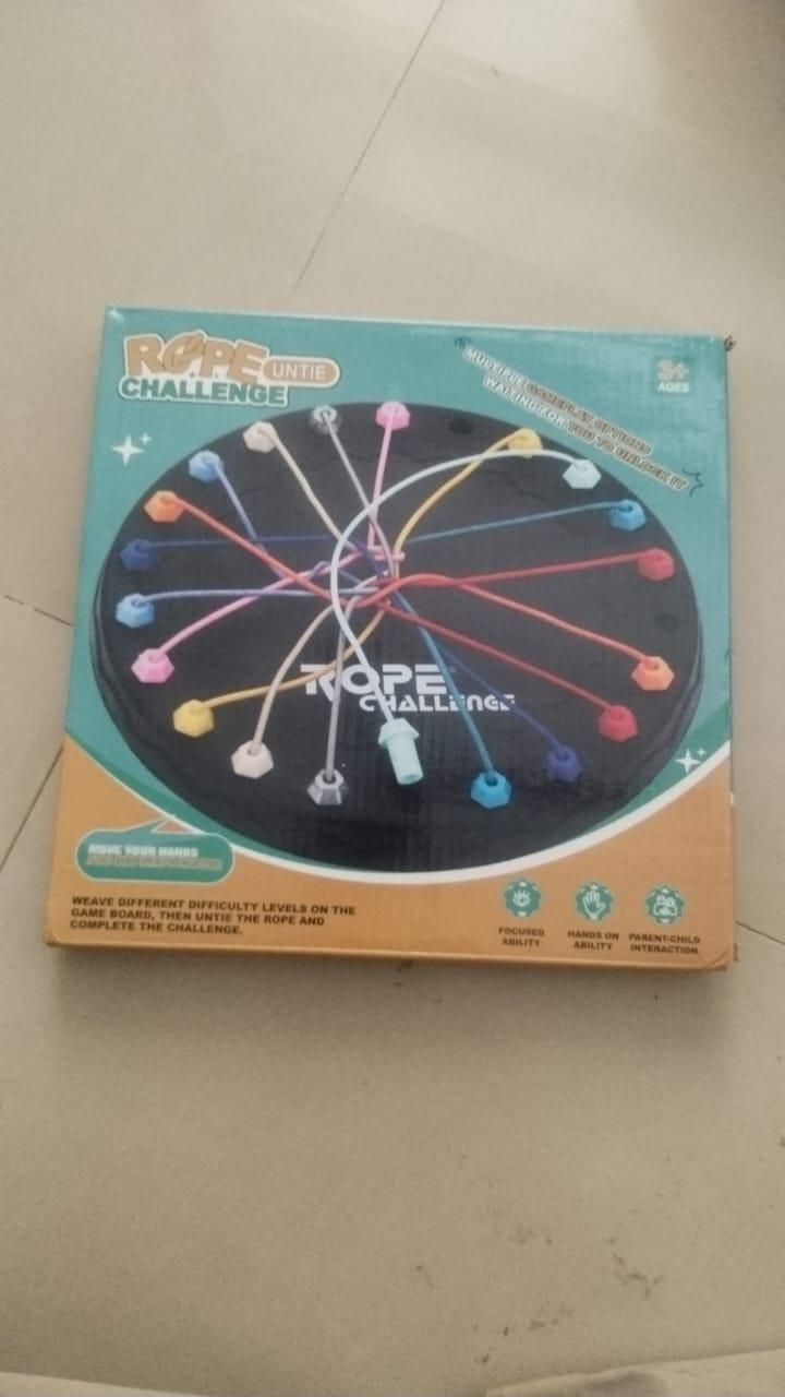 Rope Sorting Puzzle, Brainy Teaser Rope Strategy Board Game Logic Knots Untangling Table Toy for kids and Adult